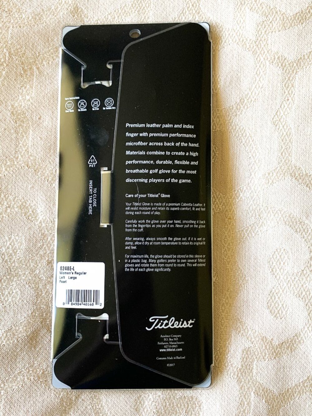 Titleist Women's Golf Glove Left Hand Sz L White Leather Country Club Bear Creek - Picture 6 of 13